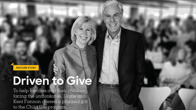 Photograph of Diane and Kent Fannon for Baylor Scott & White Dallas Foundation article.