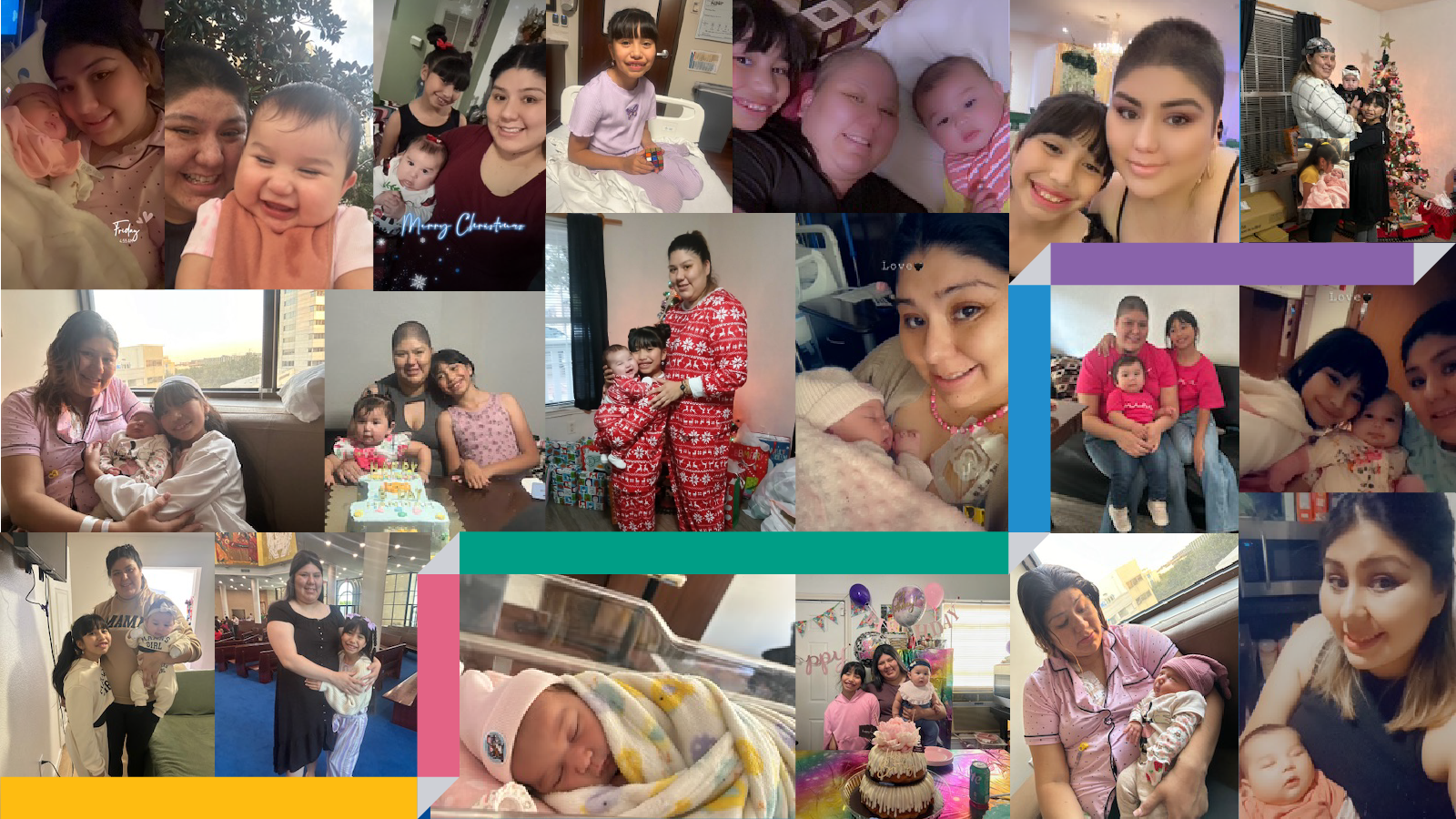 photo collage illustrating child life support for families facing cancer