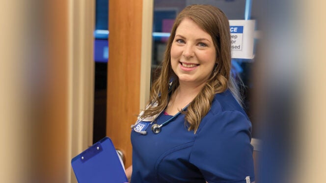 Photograph of Schae Chesser, nurse at Baylor Scott & White Health